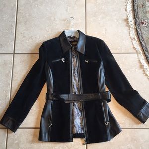 Black suede and leather jacket - NEVER WORN!